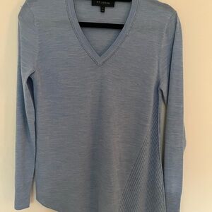 St. John Soft Blue V-Neck Top